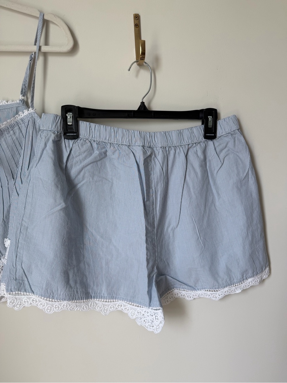 Calypso St. Barth Blue cotton white Lace-Trim Cami & Short Pajama Set - Picture 5 of 7
